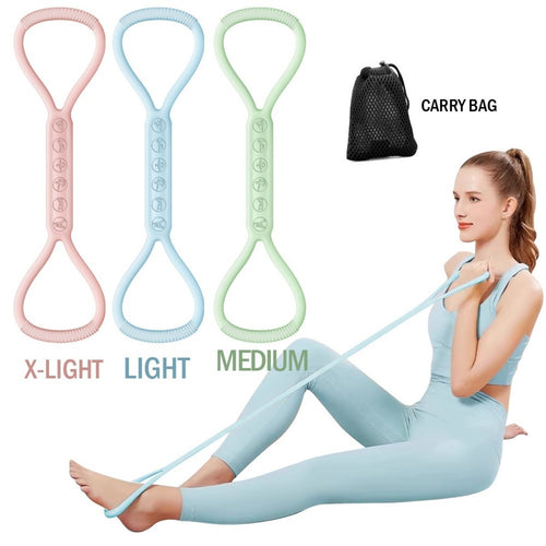 8-character Puller, 8-character Silicone Yoga Auxiliary Home Elastic Band Mini Band Kit, A Set Of 3, Light Three Medium, And Heavy Lower Body Loop Resistance Bands For Legs And Booty - LiftEra Fitness