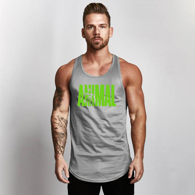 Fitness Men Shirt Slim Fit Vests Mesh Singlets Muscle Tops - LiftEra Fitness