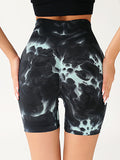 3 Pack Tie-dye High-waisted Butt-lifting Women's Sports Yoga Shorts - LiftEra Fitness