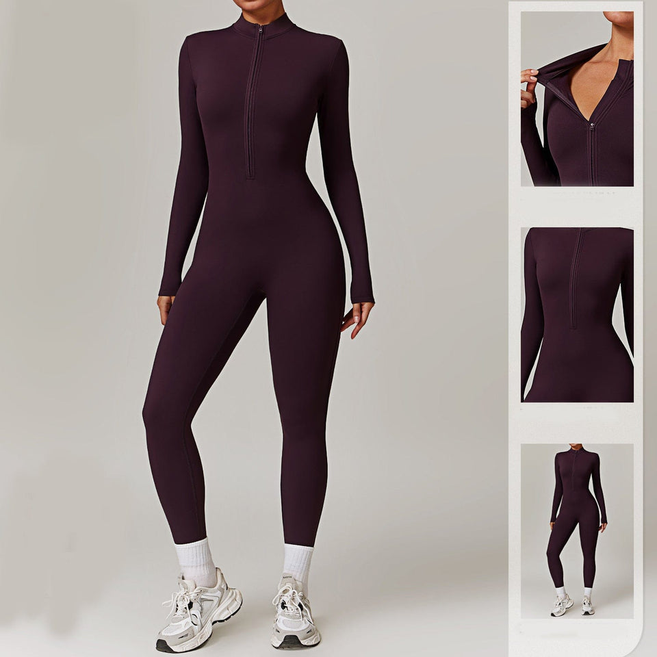 Warm Zipper Long-sleeved Jumpsuit - LiftEra Fitness