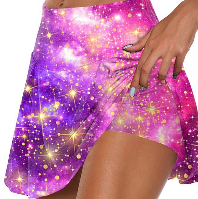 Printed Fake Two-piece Leggings Shorts - LiftEra Fitness