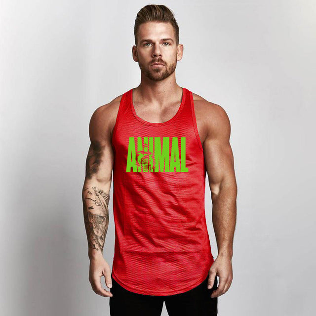 Fitness Men Shirt Slim Fit Vests Mesh Singlets Muscle Tops - LiftEra Fitness