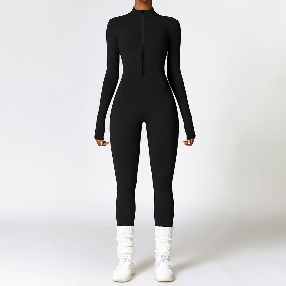 Warm Zipper Long-sleeved Jumpsuit - LiftEra Fitness