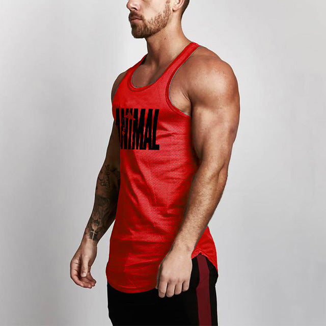 Fitness Men Shirt Slim Fit Vests Mesh Singlets Muscle Tops - LiftEra Fitness