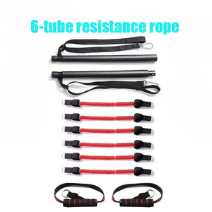 Pilates Stick Gym Exercise Muscle Power Tension Bar With Fitness Stick Home Body Work Out Fitness Pull Rope - LiftEra Fitness