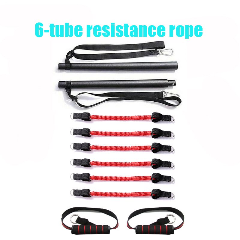 Pilates Stick Gym Exercise Muscle Power Tension Bar With Fitness Stick Home Body Work Out Fitness Pull Rope - LiftEra Fitness