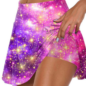 Printed Fake Two-piece Leggings Shorts - LiftEra Fitness